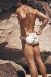 PALM SPRINGS SWIM BRIEF WHITE TIE UP