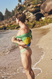 CARIOCA BOY SWIM THONG RIO GREEN/COCONUT MILK