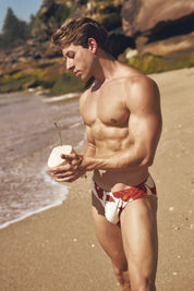 CARIOCA BOY SWIM BRIEF HIBISCUSS